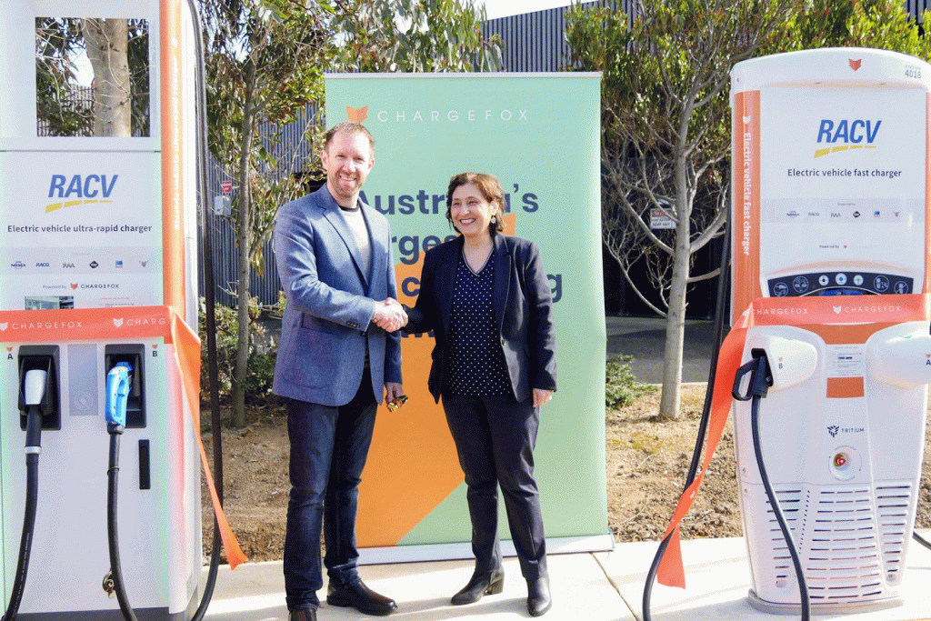Marty Andrews, Chargefox CEO and Victoria’s Minister for Energy, Environment and Climate Change, The Hon. Lily D’Ambrosio