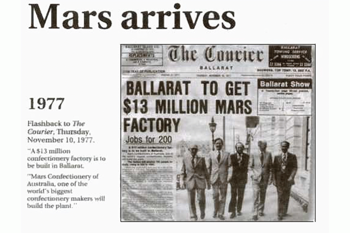 Mars announcement in 1977