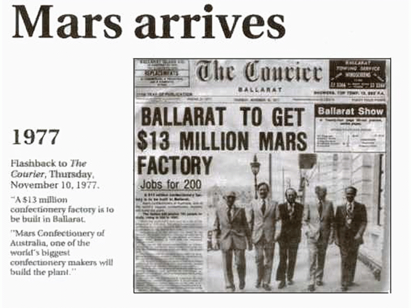 Mars announcement in 1977
